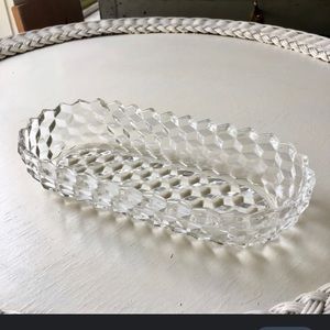 Vintage.  Depression glass? Tray